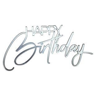 Акриловий топер №3 Срібло Happy Birthday 54727e4f-0c2a-11f1-8a5d-d57887ed4790 фото