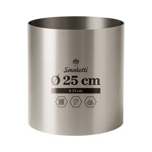 Кільце D 250 mm H 150 mm кондитерське для випічки метал 1 mm 1440076398 фото