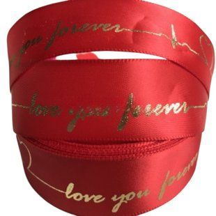 Атласная лента Love YOU Forever 2,5 см 18 м красная e8a2b684-f554-11f0-8a46-bf7143c847ce фото