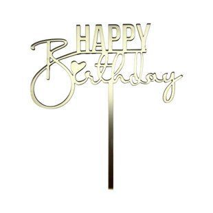 Акриловий топер №1 Золото Happy Birthday ніжка 608020ee-0c2b-11f1-8a5d-d57887ed4790 фото