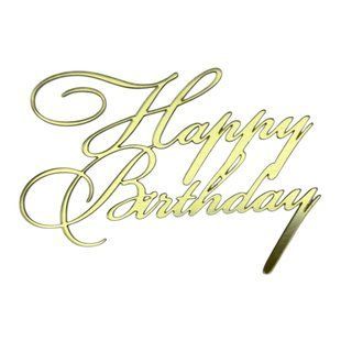 Акриловий топер №6 Золото Happy Birthday торець e5c4d43a-0c29-11f1-8a5d-d57887ed4790 фото