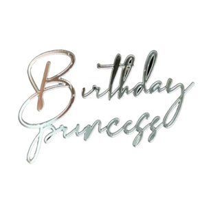 Топер акриловий Birthday Princess срібло 9&times;5;6 см dca7704e-f6aa-11f0-8a46-bf7143c847ce фото