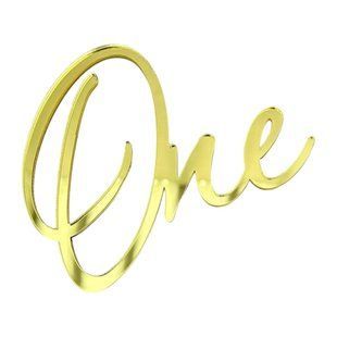 Топпер акриловий &laquo;One&raquo; торцевий золото 2119525313 фото