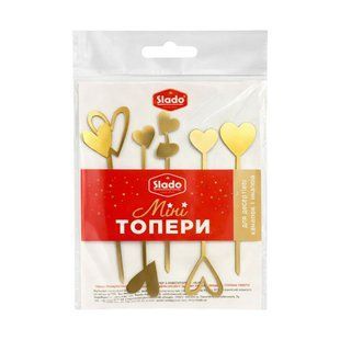 Набір міні топерів сердечко 5 шт в упаковці 5204ebda-efc5-11f0-8a42-cf76ef363c7d фото