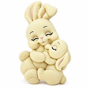 Шоколадна фігурка &laquo;"Зайчик з малюком 2D" 7.5 см 2142044449 фото