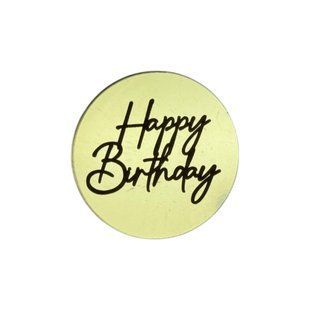 Жетон топер круг золото HAPPY BIRTHDAY 7 см e61b1d89-2520-11f1-8a72-f5960282203e фото