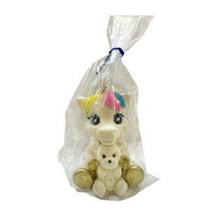Фигурка из шоколадной глазури "Единорог с мишкой" 10 см 2009454263 фото