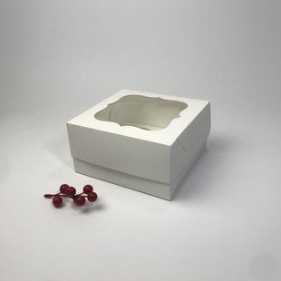 Коробка для капкейков 4 шт біла без вікна 170х170х90 мм 1462250447 фото