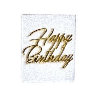 Топпер Happy Birthday прозрачный квадрат 7529d237-f61d-11f0-8a46-bf7143c847ce фото