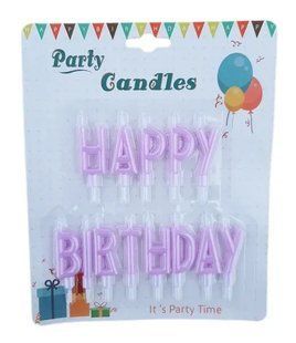 Свечи-буквы для торта "Happy birthday" лиловый макарун планшет 5cfe3766-7b75-11f1-8aa9-fcb58e7e5e46 фото