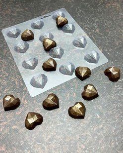 Форма пластиковая "Бриллиантовые Сердца" молд для шоколада 9ae3d789-a5ef-11ef-892c-b555773dbd07 фото