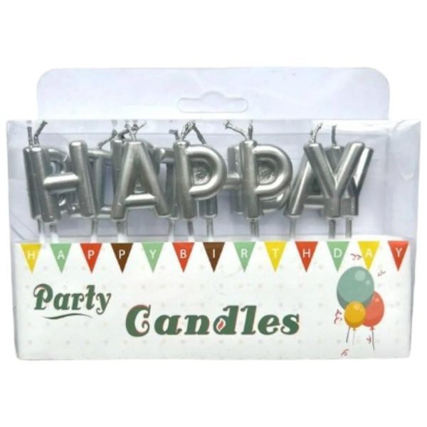 Свечи буквы Happy Birthday серебро a926e8c9-712b-11f0-89dc-fc3b087bab1a фото