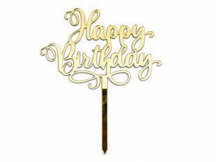 Топер Happy Birthday золотий на ніжці №89 6205c485-b66e-11f1-8acc-dd6a6ac5dbd6 фото