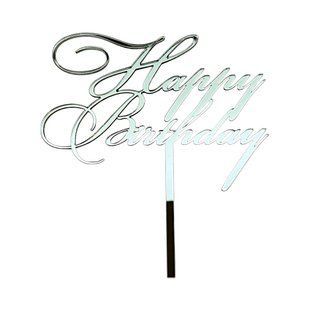 Акриловый топпер Happy Birthday №23 Серебро ножка b7c48904-7535-11f1-8aa5-b820761bbe95 фото